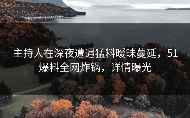 主持人在深夜遭遇猛料暧昧蔓延，51爆料全网炸锅，详情曝光