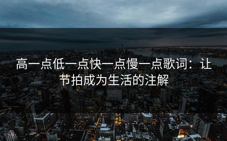 高一点低一点快一点慢一点歌词：让节拍成为生活的注解